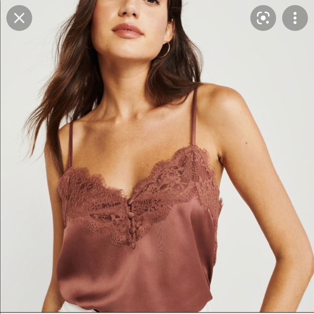 Abercrombie Lace Trim Cami in Rust